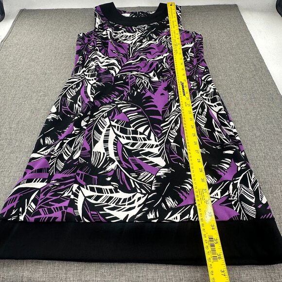 ALYX Limited Sheath Dress Size 16 Purple Black white Sleeveless Round Neck - Picture 5 of 12